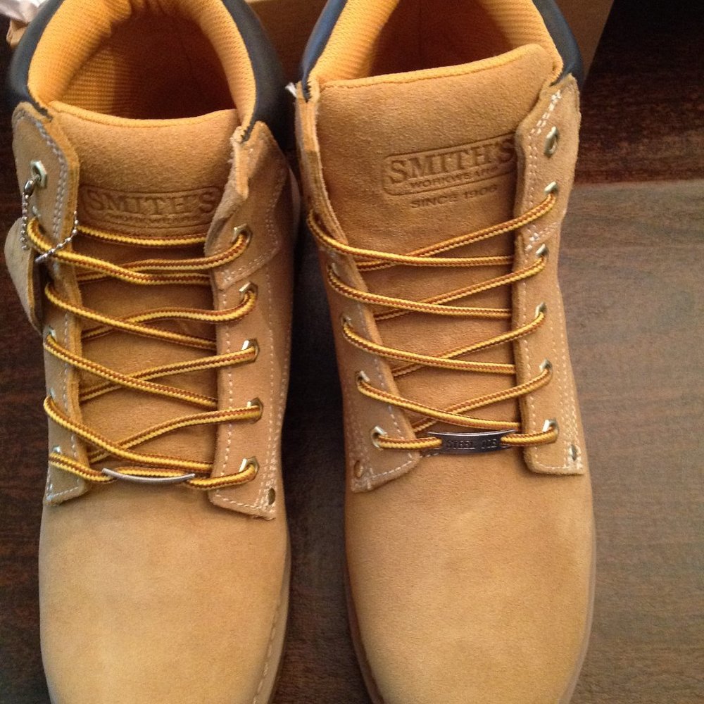 Smith's Men's Water Resistance Tan Suede Steel Toe Lace-up Boots - 11.5M - NIB